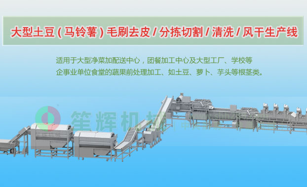 涿鹿连续式土豆去皮清洗切割风干生产线